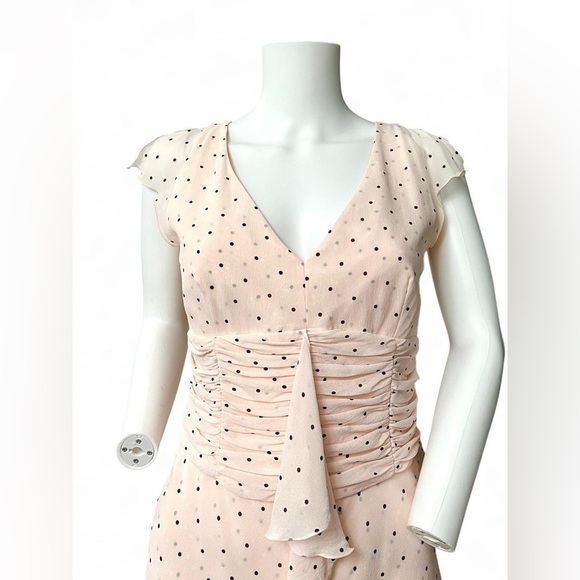 Escada Light Pink Polka Dot Ruffle Dress - Picture 4 of 7